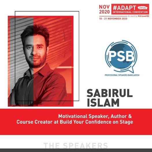 psab17's tweet photo. Announcing our speaker Sabirul Islam representing Professional Speakers Bangladesh at #Adapt International Convention 2020.
Topic: The Entrepreneurial mindset - a journey of self-discovery.
https://t.co/Qo04ROiMnG
#JuawaiIQI #PSB #Speaker #Bangladesh #adapt2020 #Asia https://t.co/sTOOIwy4oz