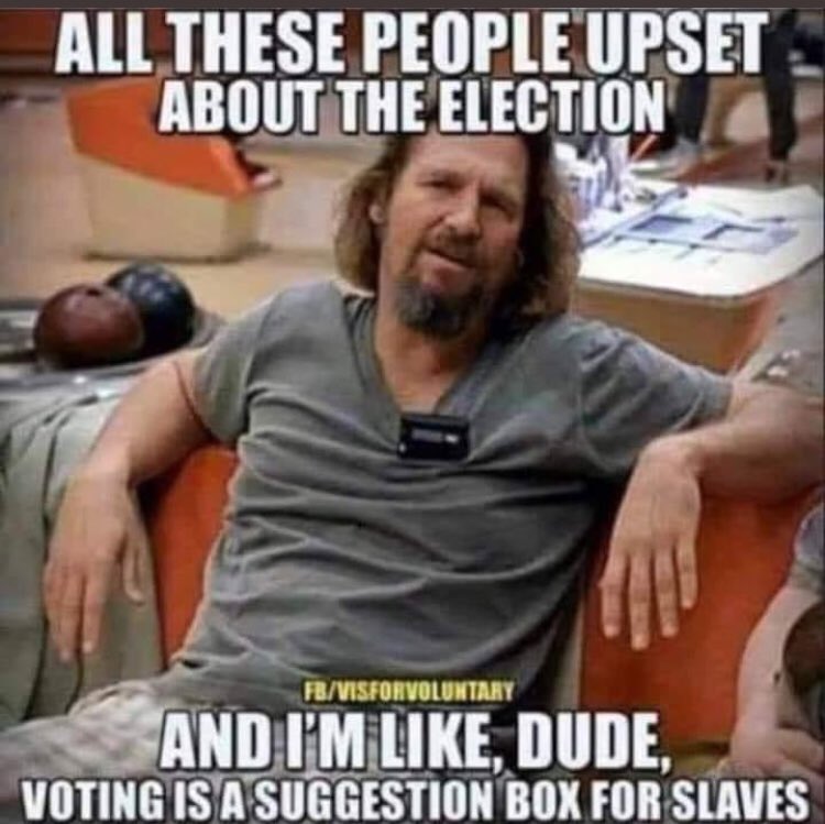 kingxxxpig42's tweet photo. It funny how many bitcoiners and such go out and vote for the โpre selectedโ candidates but yet want a decentralized, for the people world ๐คฏ๐ #comedy #Idiocracy #yourvotedoesnotmatter #Sheeple #herdmentality #americansarefucked https://t.co/rVohSO6cpt