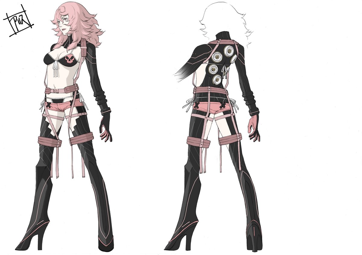 This is a higher resolution version of the Alice art from earlier, though it's incomplete. I believe it was PR artwork? Like, sent to gaming news sites to promo the game and stuff. They did that kind of stuff often a few years back.  #NoMoreHeroes