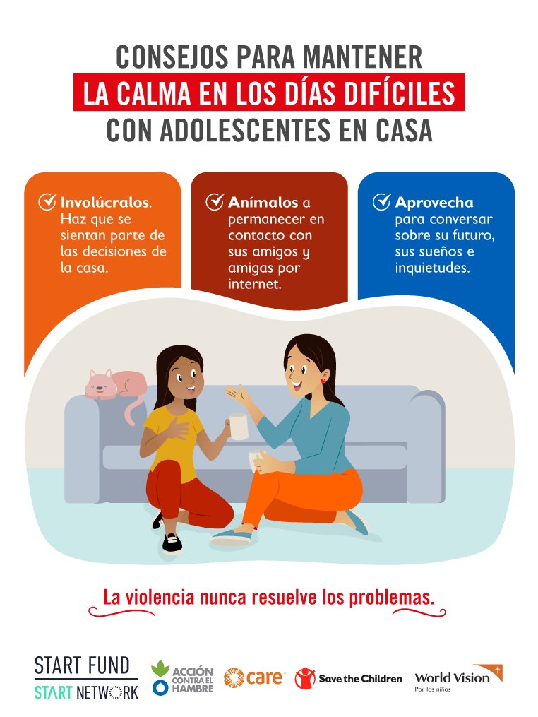 achperu's tweet photo. #FamiliasLibresDeViolencia | Todavía seguimos pasando por momentos difíciles; por ello, nuestro apoyo a quienes más nos necesitan debe continuar. Toma en cuenta estos consejos para ayudar a las y los adolescentes en casa. #FLDV 💚 https://t.co/jJEzOn9NSc