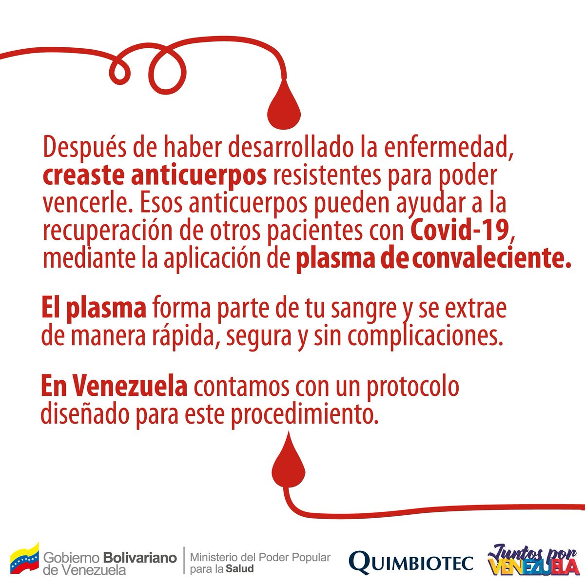 CNTI_VE's tweet photo. ¿Quieres saber como puedes donar plasma si sanaste de #COVID19?

✅Llama al 0800-PLASMA-1

✅Escribe al correo electrónico quimbiotecdonaplasma@gmail.com.

¡No esperes más y forma parte del equipo para combatir el #SARSCoV2! 🇻🇪 https://t.co/dfwjMDgZnp