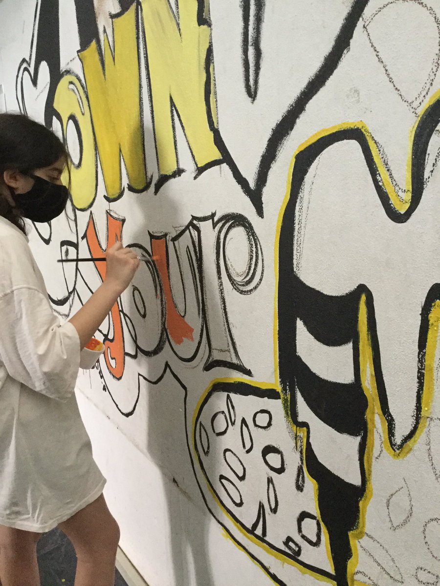 moihynes's tweet photo. We’re back! #mural #art #ownyourmagic #wip @BDSPrimary https://t.co/ffeUEldmIi