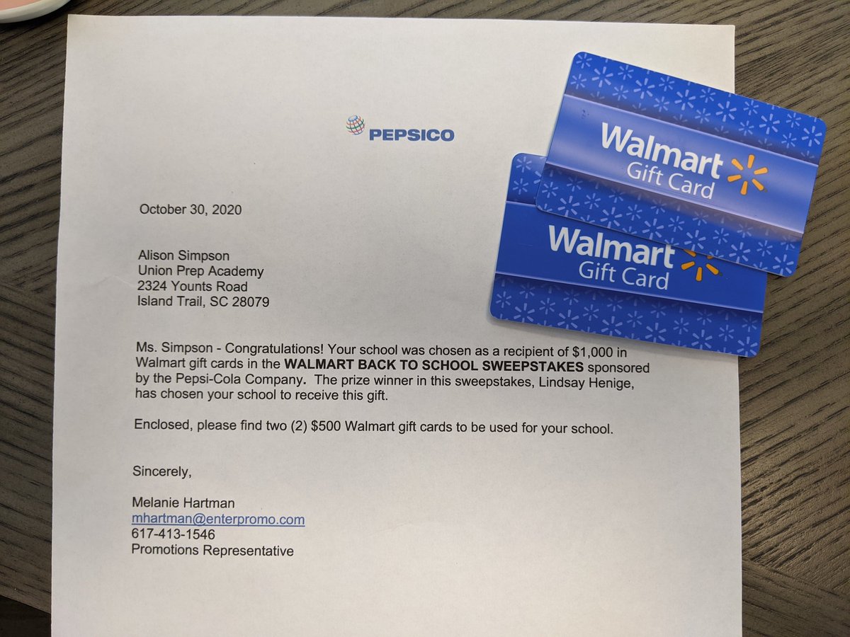 Wow!  What a nice surprise!  Thank you Mrs. Henige and @Pepsi and <a href="/Walmart/">Walmart</a>