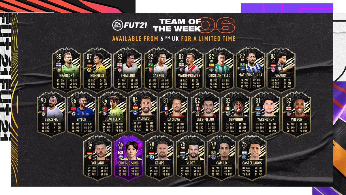 fifabenelux's tweet photo. Het zesde Team of the Week voor FIFA 21 Ultimate Team is zojuist verschenen! https://t.co/fuMr93NlzT https://t.co/bhcyAQsRQ4