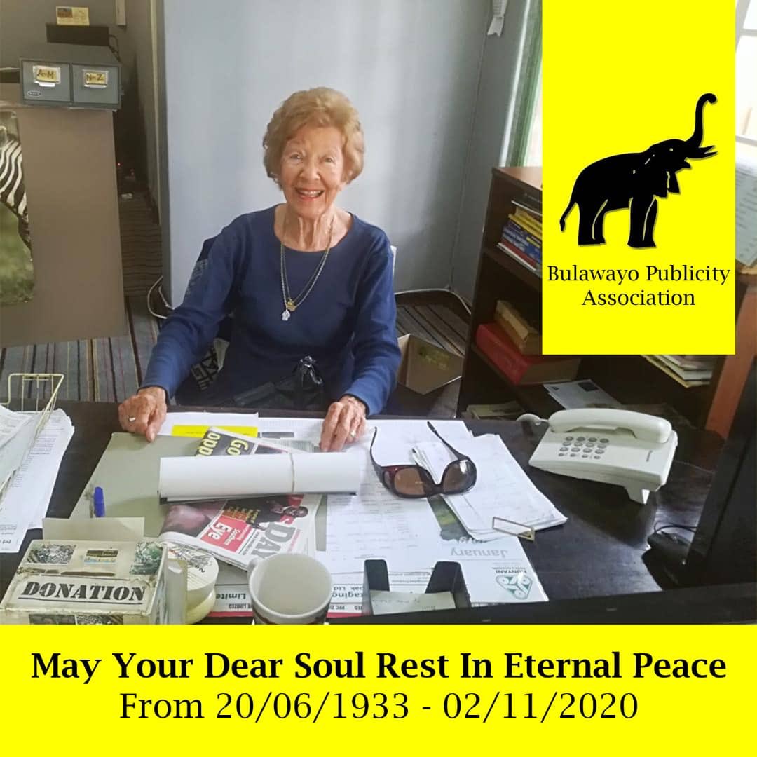 ByoPublicity's tweet photo. The City of Kings mourns the Matriarch of Bulawayo. To some she was Val, to others she was “gogo Bell” and to the world she was “The Bulawayo Lady”. We honour you for the great work you did for Bulawayo. https://t.co/osQ8ac8XNx