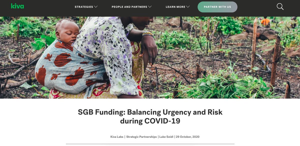 Kiva's tweet photo. Balancing urgency and risk during the COVID-19 pandemic is difficult.

Luke Seidl, Kiva's Senior Investment Manager for Small and Growing Businesses, explains how Kiva's impact-first collaborations have helped entrepreneurs during the pandemic. → https://t.co/9WpDnvjzwn https://t.co/hatvzsNVel