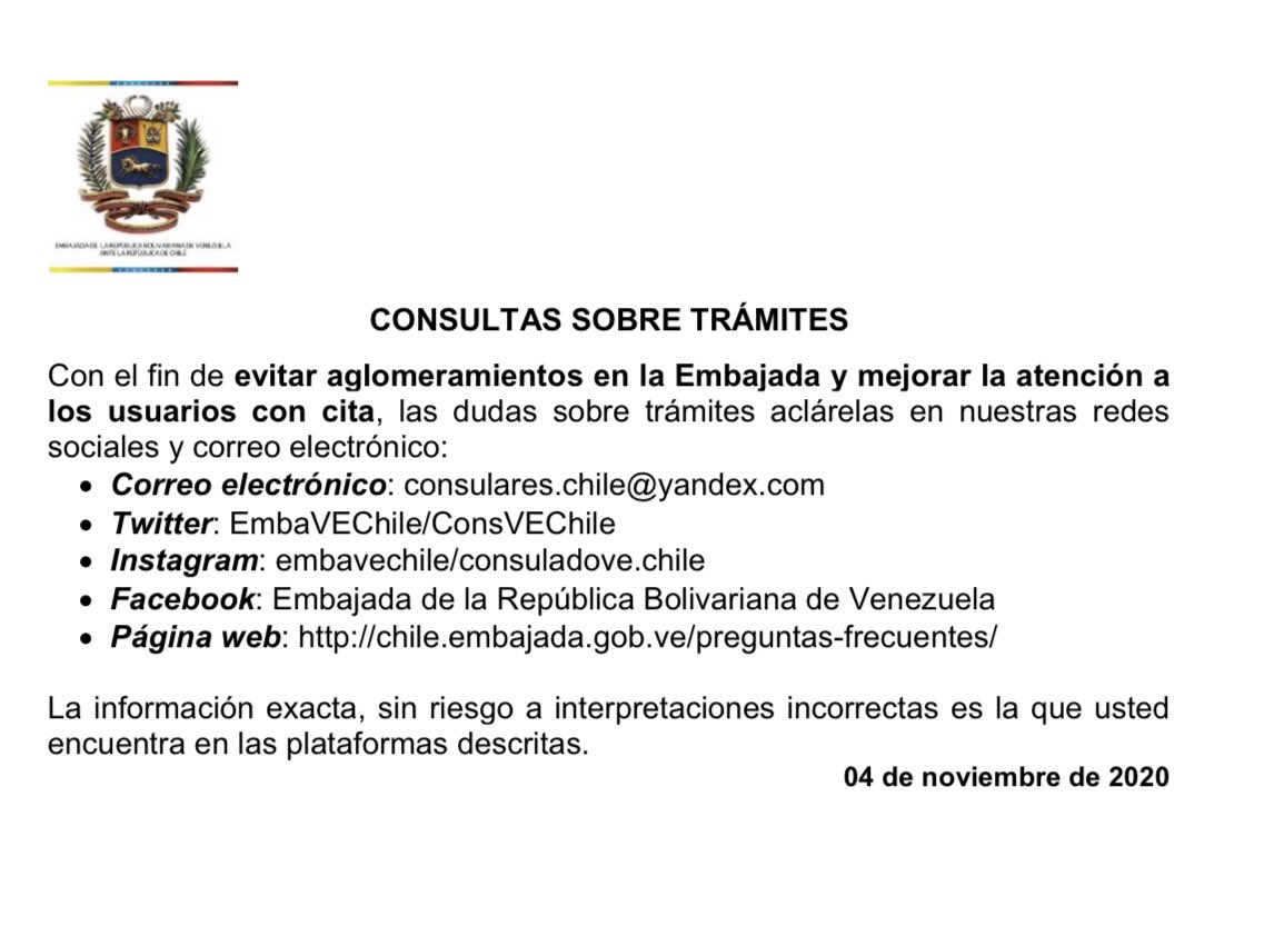 Embajada de Venezuela en Chile tweet media