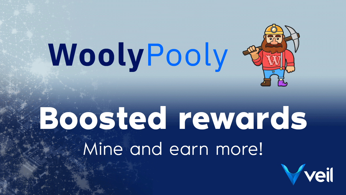 ProjectVeil_es's tweet photo. ¡@Woolypooly_com está organizando un evento de recompensas de minería!
Hasta el 11 de noviembre, 2 PM UTC, los bloques #ProgPoW minados ganarán 2.834 $VEIL adicionales, que serán distribuidos en proporción a la contribución de poder hash en el pool. 
Guía: https://t.co/NHBtX6tAnv https://t.co/EAxdc098zs