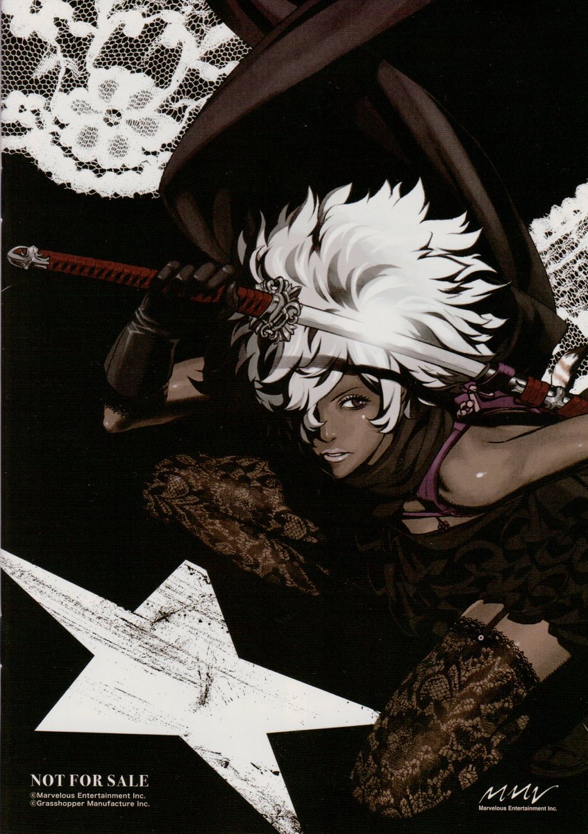I have this one too. I think it's from an artbook? Probably because her scarf is so long lmao.  #NoMoreHeroes