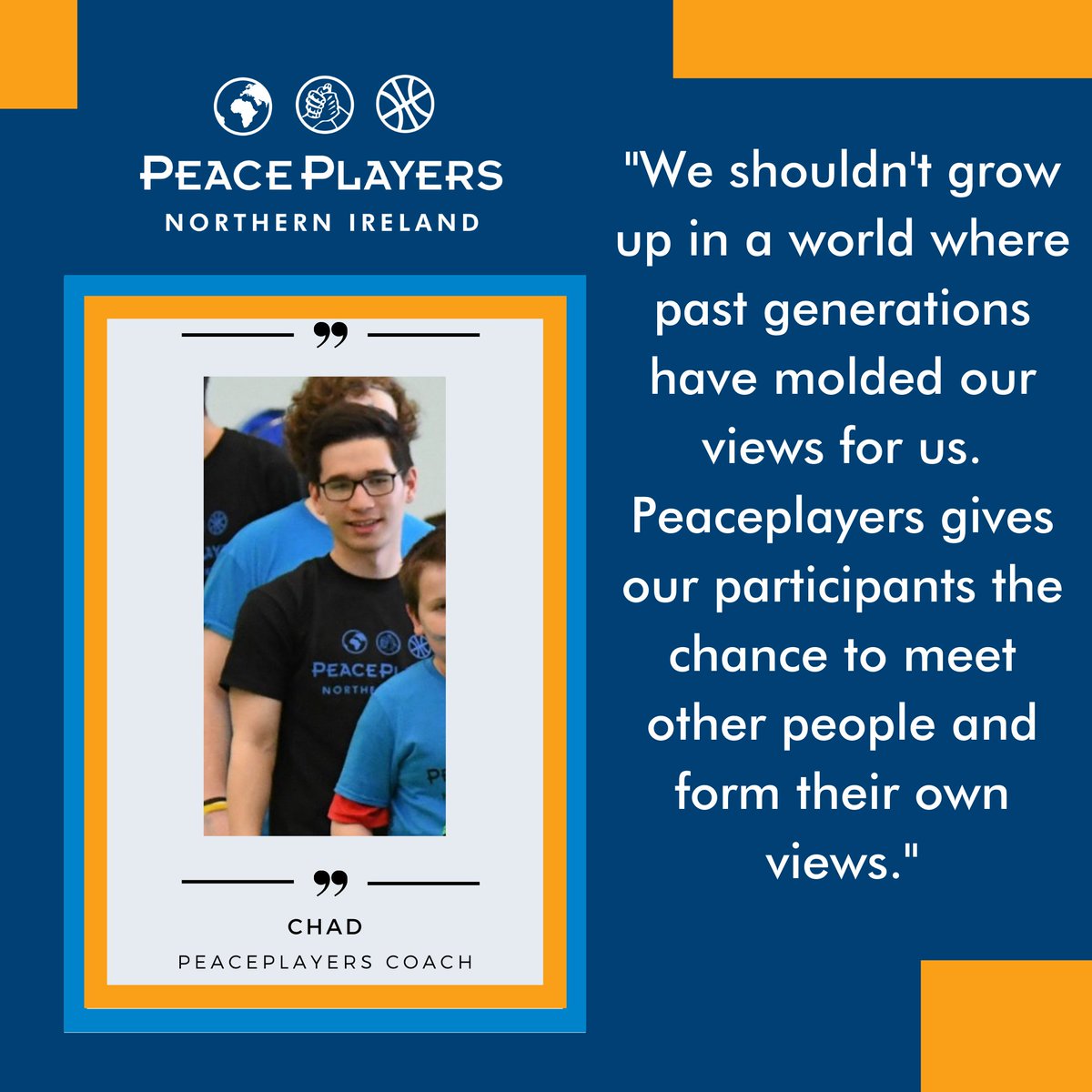 peaceplayersni's tweet photo. Join us in wishing Coach Chad a very Happy Belated Birthday today π
Chad has been coaching with PeacePlayers for 3 years and has coached in various different local sites π
Did you know that he has visited 4 different continents in the space of 1 month?
#ItsCoolToBeAPeacePlayer https://t.co/EavHrh28yW