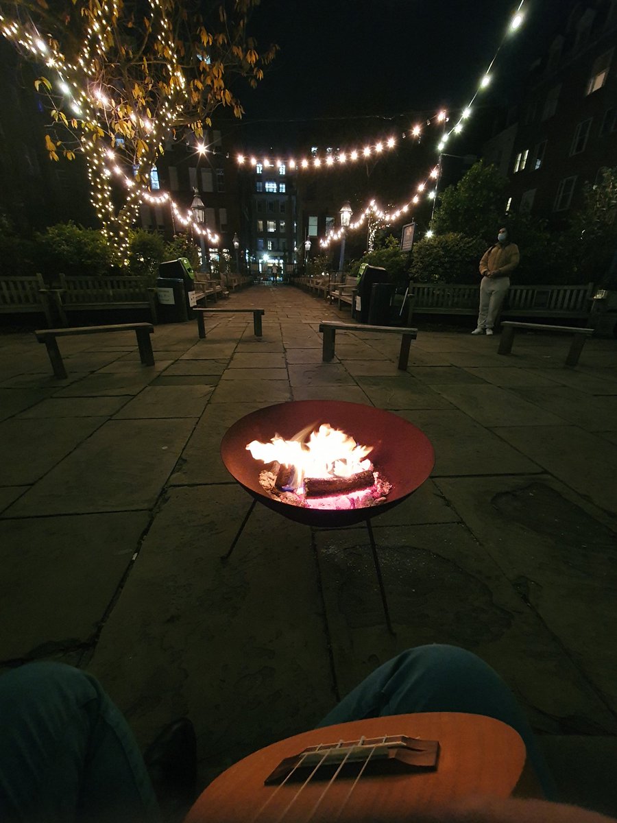 AnneMariePiazza's tweet photo. The view from the ukulele #SignalFires @potentialdiffer @Iristheatre @actorschurch @HeadlongTheatre one more show before lockdown.  This really will be a true #LockdownLullaby https://t.co/Y2hQ7y3qPC