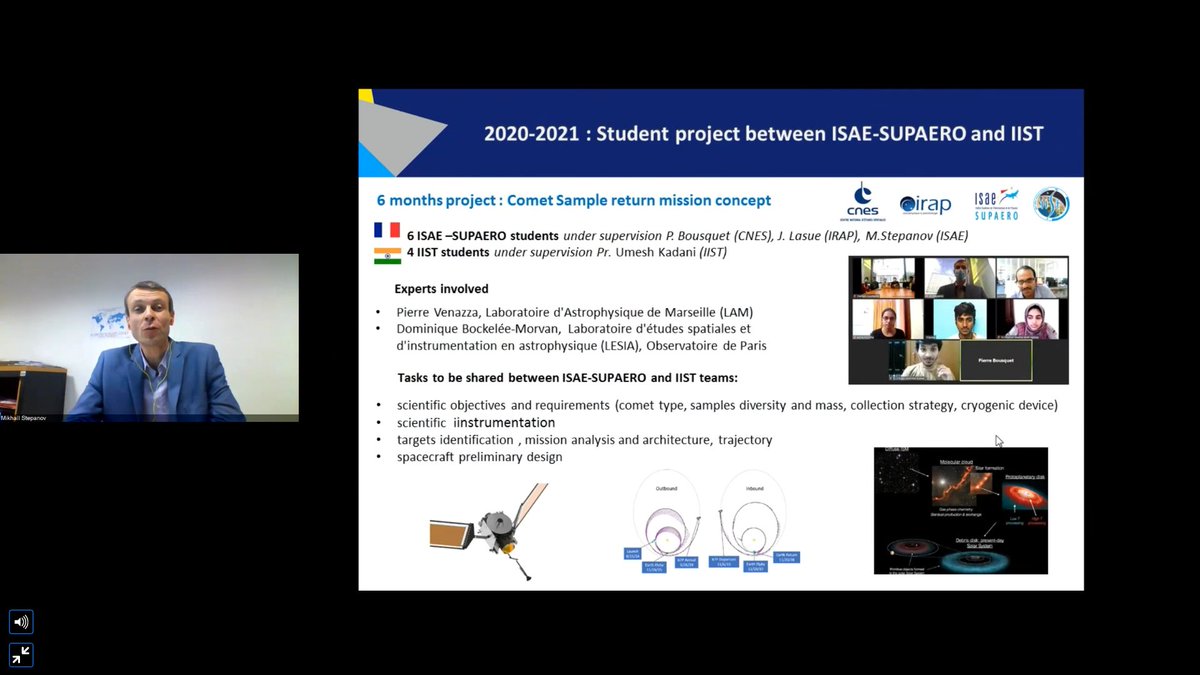 Comme projet proposé pour cette dernière coopération avec l'IIST : des missions vers Mars et une comète !