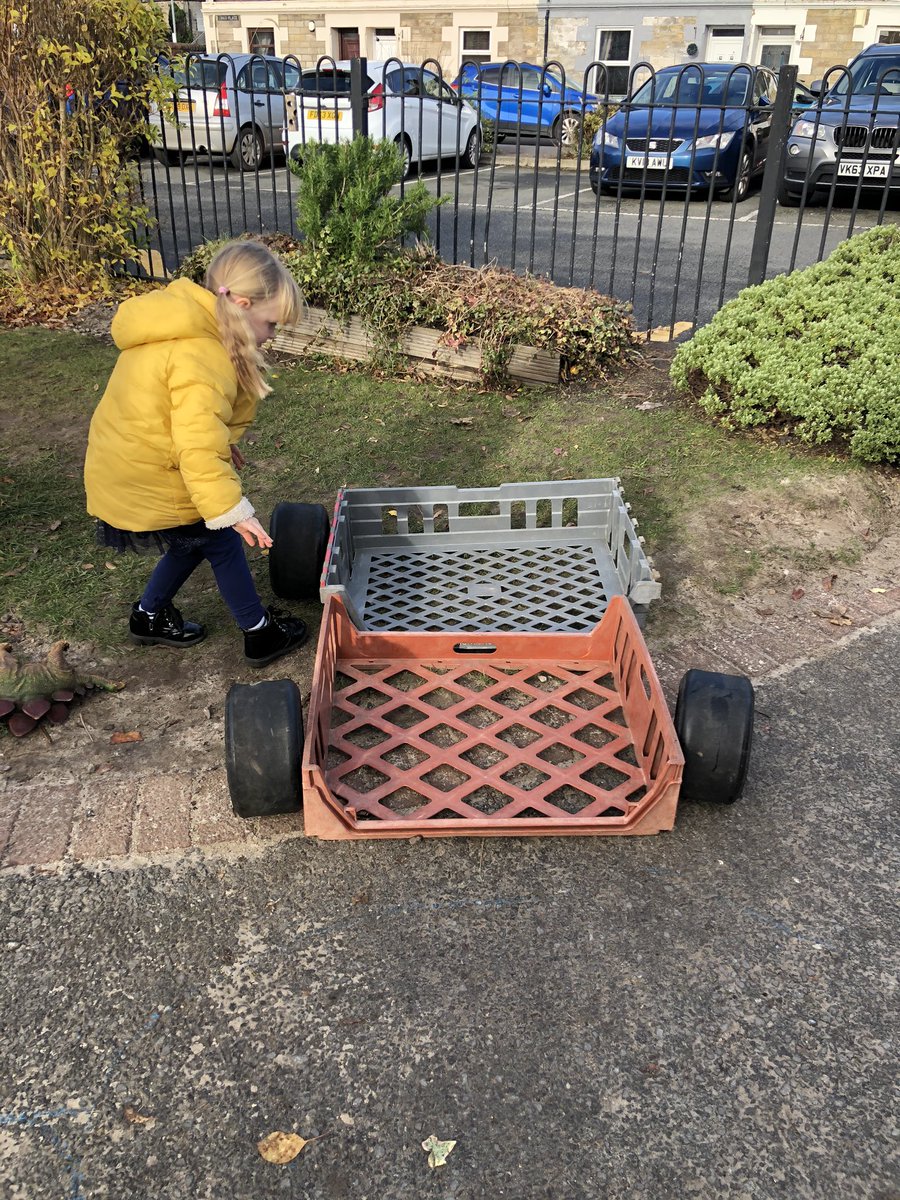 ViewforthELCC's tweet photo. Girls worked together and used bread crates and loose parts to create their car.
Showing good problem solving skills when there were no bricks left for them to use.
#PlayLearnSucceed #cteative https://t.co/7rfPYDaoOV