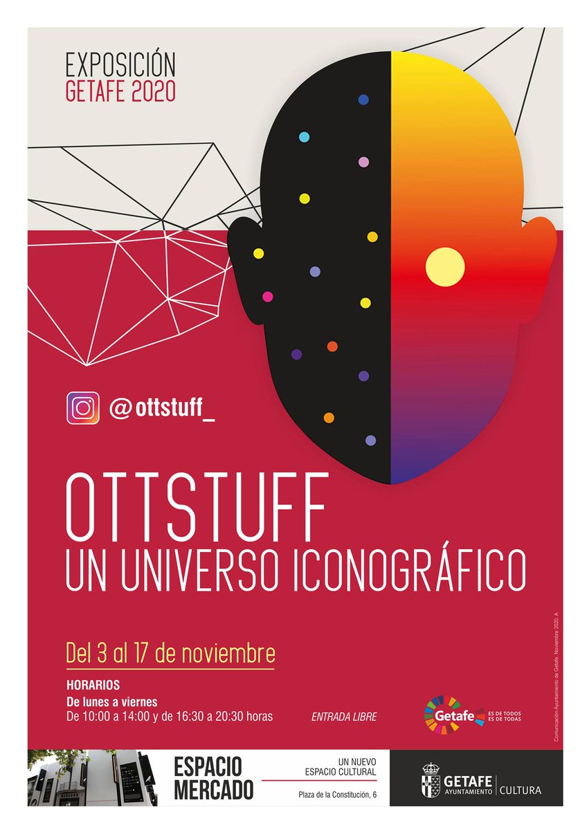 ottstuff_'s tweet photo. #OTTSTUFF: "Un universo iconográfico".
#Exposición abierta de lunes a viernes en horario 10:00 a 14:00h y 16:30 a 20:30h hasta el próximo día 17 de noviembre en el Espacio Mercado de #Getafe (Madrid), frente al @aytogetafe
¡No te la pierdas!
#culturagetafe https://t.co/MyGLGWGf7Z