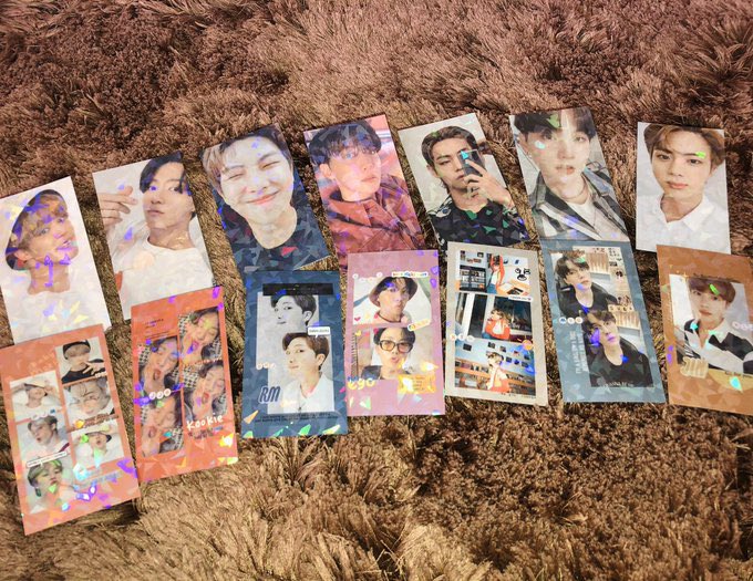 jkjmprecious's tweet photo. SORTEIO RELÂMPAGO ⚡️💜

11 cards holográficos e 1 marca páginas BTS

regras:
estar me seguindo
dar rt
marcar 1 amigo e o @BTS_twt 

resultado: hoje 21h
boa sorte! 🥰 https://t.co/OGUiiq78Qt