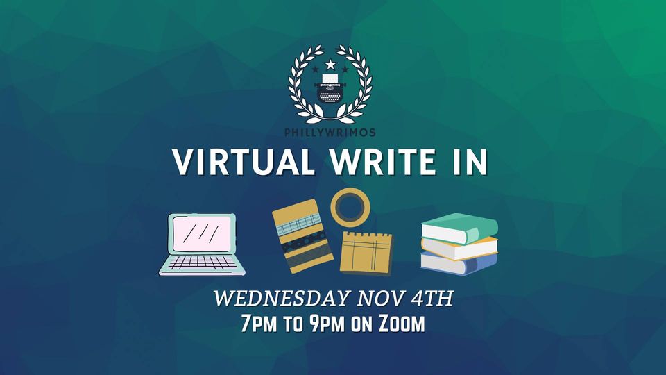PhillyWrimos's tweet photo. Hey Philly &amp; friends! We've got a virtual #NaNoWriMo write in happening tonight at 7pm on Zoom &amp; discord! 

Visit the event link for more details on how to join us in catching up on those word counts! LINK HERE: https://t.co/MvighuhbGU https://t.co/gH4YPk5906
