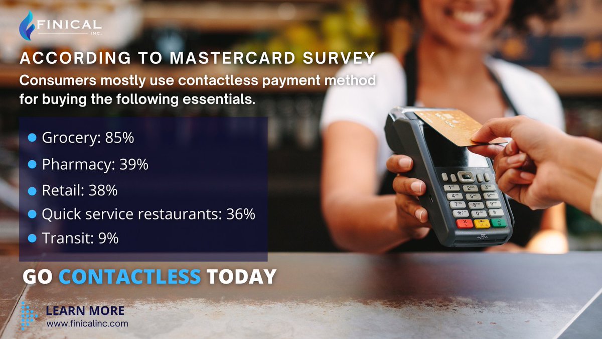 finicalllc's tweet photo. Contactless payments have become an essential part of the payment landscape. Contact our team today to learn more on how you can enable contactless payments at your business. https://t.co/kAQ1uXL1bg.

#finicalinc #contactlesspayments #fintech #payments https://t.co/FJIvKOep74