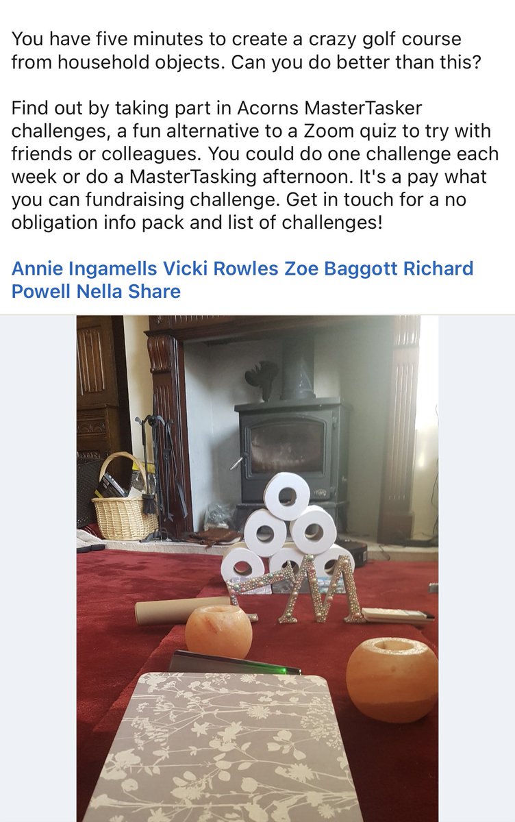 rowlesvicki2's tweet image. How are you and your work mates, family and friends goings to have #fun and keep the ‘old grey matter’ moving in #Lockdown2 how about #MasterTasker challenge for @AcornsHospice. Email Partnerships@acorns.org.Uk for an info pack  #fundraising #charity #TeamAcorns