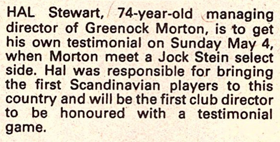 ScotsFootyCards's tweet photo. #HalStewart to get testimonial #Morton #Shoot! 1980-04-05 https://t.co/VCzGtFP0oW