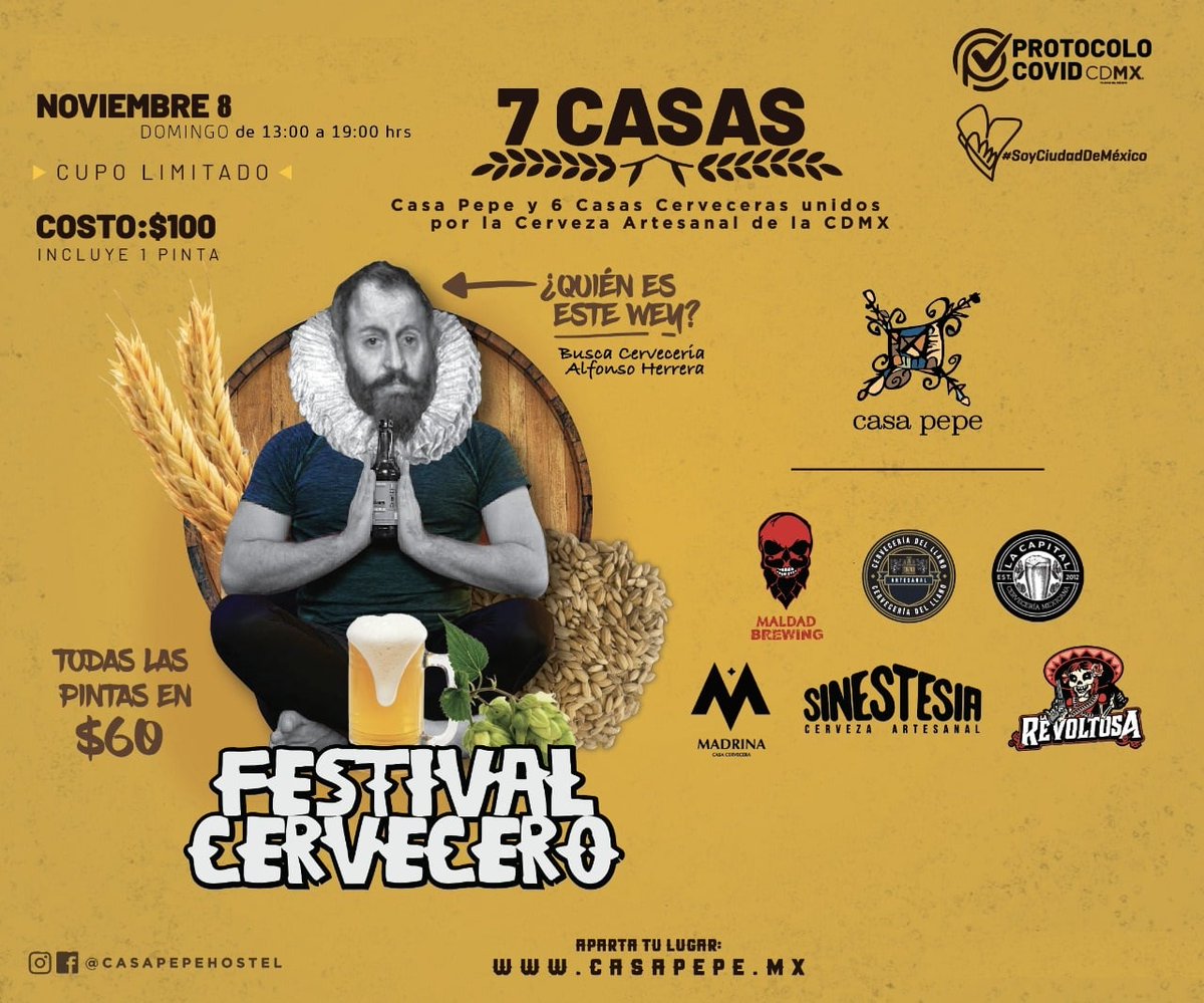 Acompaña a nuestras Adelitas en el #FestivalCervecero de la #CDMX este 8 de noviembre. Antonieta Carrión de <a href="/MadrinaCheve/">Madrina Cheve</a> y Fernanda Cruz de #LaCapital Cervecería Mexicana te esperan en el #CentroHistórico. 

#AdelitasCervecerasMx #MujeresCerveceras #JuntasSomosMash 
Informes⬇️