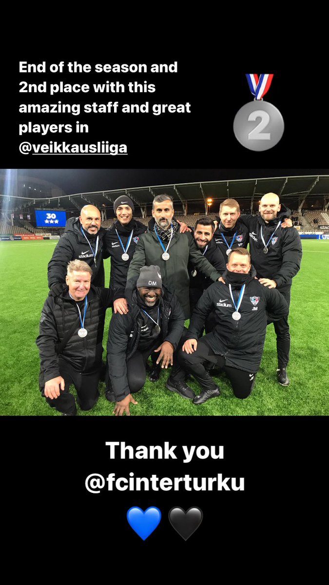 Thank you guys! Amazing season with this great staff and great players! 💙🖤<a href="/FCInterTurku/">FC Inter Turku</a>