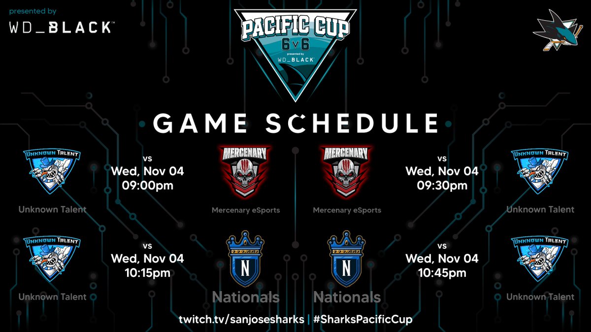 Unknown Talent (@unknwntalentnhl) on Twitter photo Tonights <a href="/leaguegaming/">Leaguegaming</a> <a href="/SanJoseSharks/">San Jose Sharks</a> event match ups
9:00 EST 9:30 EST vs <a href="/MercenaryEspor7/">MercenaryEsports</a>
10:15 EST 10:45 EST vs <a href="/NationalsNHL_/">NationalsNHL</a>
Watch us live at twitch.tv/xnato1 Tonights <a href="/leaguegaming/">Leaguegaming</a> <a href="/SanJoseSharks/">San Jose Sharks</a> event match ups
9:00 EST 9:30 EST vs <a href="/MercenaryEspor7/">MercenaryEsports</a>
10:15 EST 10:45 EST vs <a href="/NationalsNHL_/">NationalsNHL</a>
Watch us live at twitch.tv/xnato1