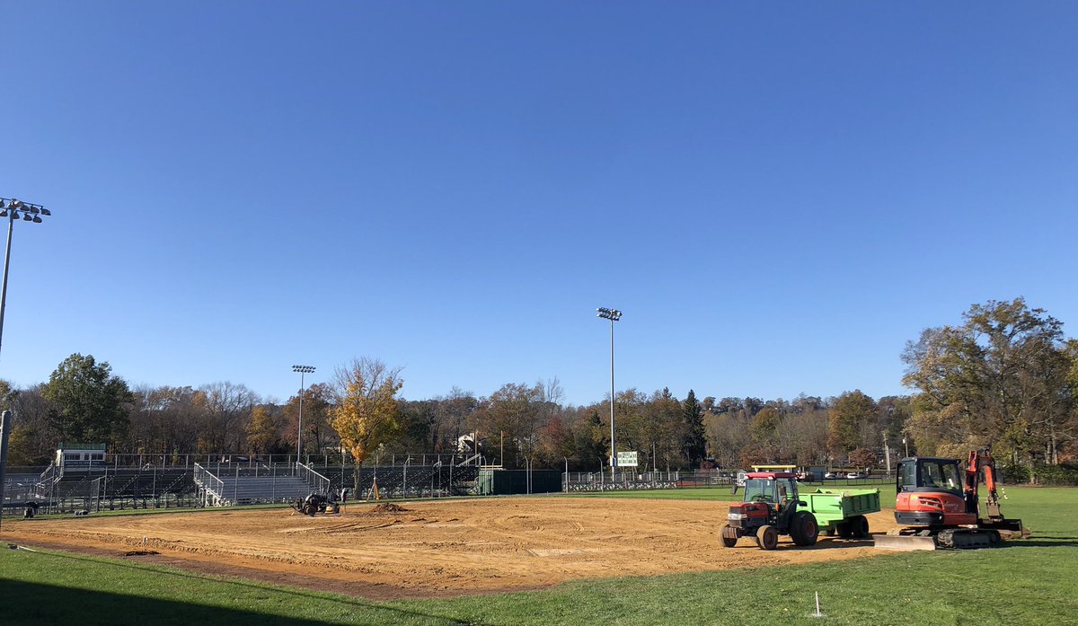 NPPioneers's tweet photo. Miller Field infield reconstruction is officially underway! Looking forward to the Pioneers taking the field on a beautiful and brand new playing surface this spring!! #PioneerBaseball #MillerFieldMagic https://t.co/RHVm3w8DR8