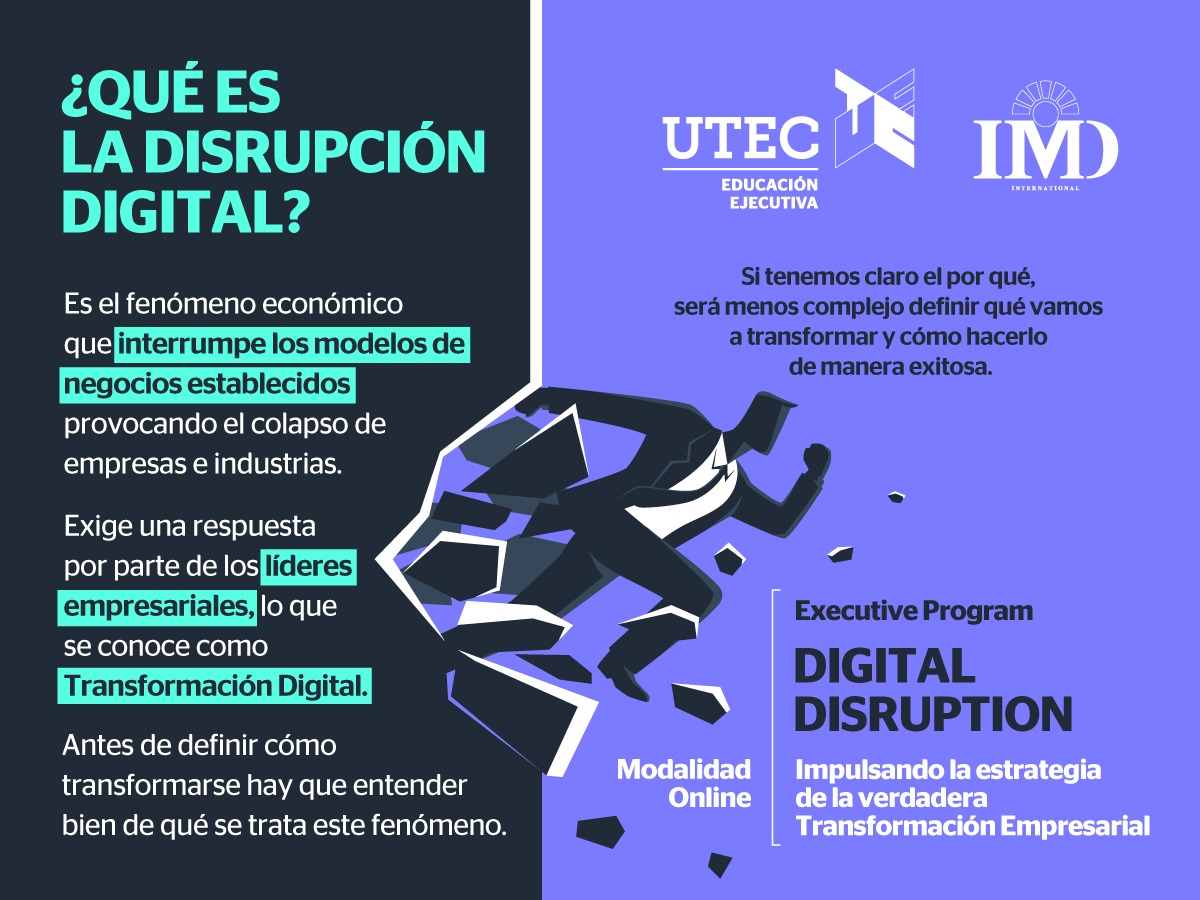 LeadingDigiUTEC's tweet photo. #DigitalDisruption es una respuesta basada en el análisis de más de 500 intentos de transformación en los últimos 8 años en todo el mundo. Ahora en un espacio de inmersión de 9 semanas, en español y diseñado para líderes ejecutiv@s como tu!

Entérate más: https://t.co/g3fwsmD7xG https://t.co/PfMVbIqLzd