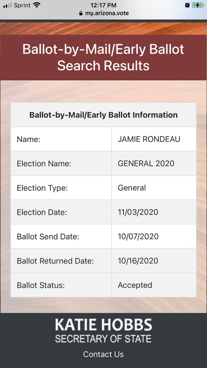 jamierondeau's tweet photo. Just looking forward to having my vote counted in AZ #CountEveryVote @AZElections @katiehobbs @GrantWoods https://t.co/V94xSGioha