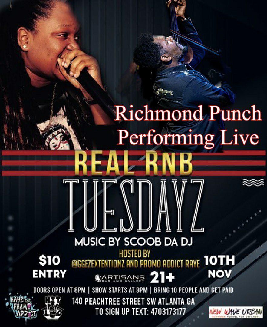 flavorsamerica's tweet photo. Tuesday November 10th 
Tickets are on sale Now!!!
REAL RNB TUESDAYZ  RNB/SPOKEN WORD/ POETS/ COMEDIANS!
Music by : @violinrichmond
@rnbexperience_atl @artisansbarandgallery
Powered by: @hitmylinepromotions 
#livernb
#liveshow
#bottleservice
https://t.co/qk3ceCeM6A https://t.co/gKkQJsy9HN