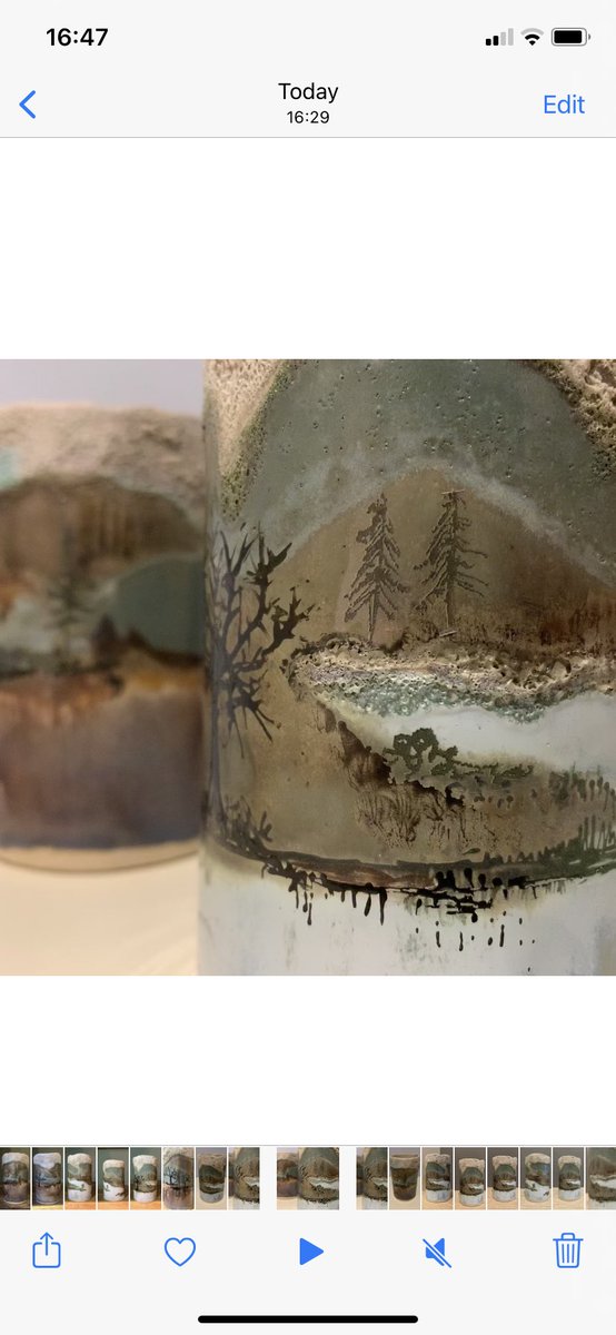 Here are a couple of my new #landscape pieces, fresh out of the kiln today. Decals added, now time to pop them back in. #handmade #handmadehour #ceramics #pottery #clay #nature #NewWork #glazed #art #craft