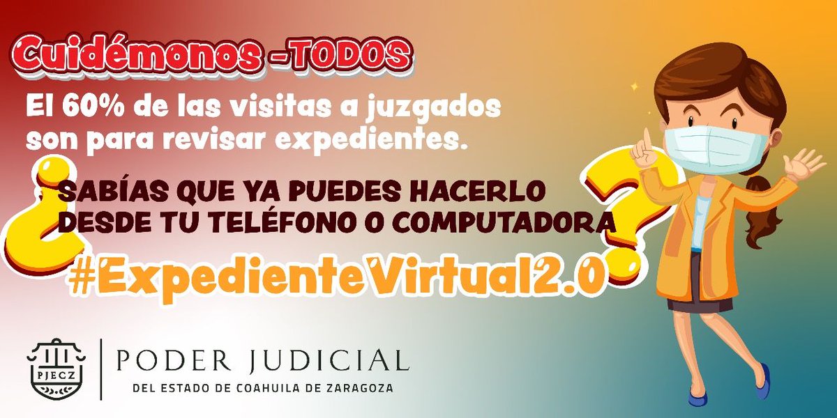 PJCoah's tweet photo. ¿Sabías que en #Coahuila ya puedes revisar tus expedientes desde tu computadora o celular? Úsalo y cuidémonos todos #ExpedienteVirtual2.0 https://t.co/sl5D6KyQrX