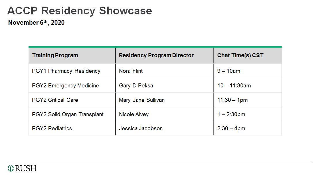garyDpeksa's tweet photo. Come join us at the @ACCP Pharmacy Residency Showcase‼️  

I will be discussing our PGY2 in Emergency Medicine.

See below for date and times for all programs.

Visit here for more info about all programs: https://t.co/ZarzSyWB27

#PharmRes #TwitteRx https://t.co/2P8Gpcjp0b