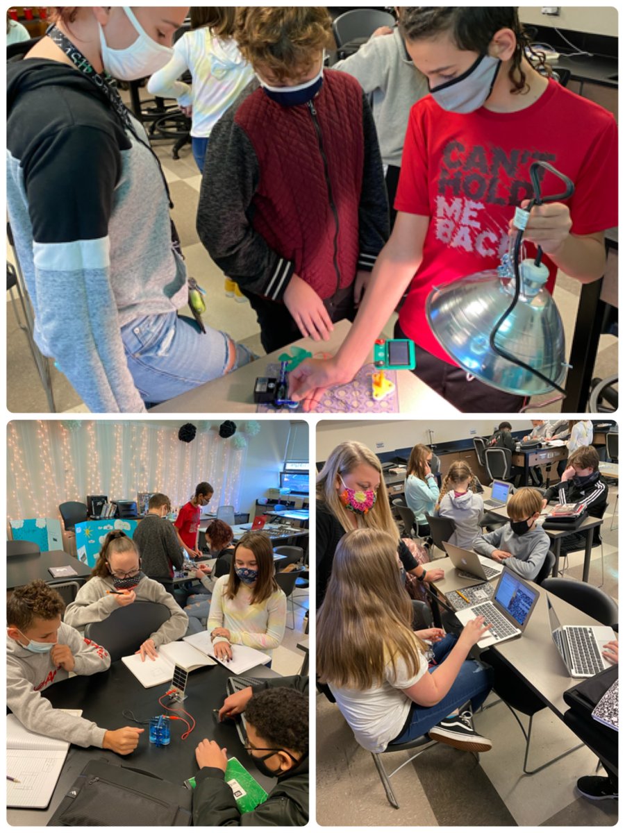 RJB students collaboratively working in Mrs. Richards Energy and Environment class to create their Energy Expo presentation.