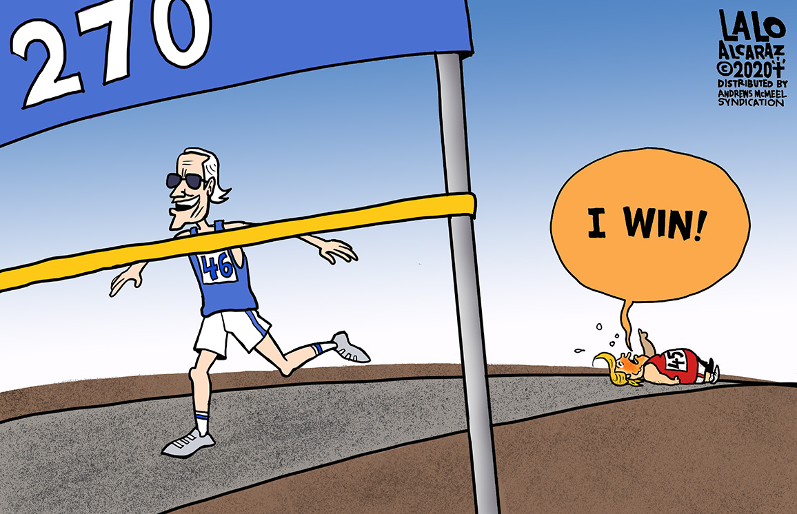 The Finish Line. Please share #laloalcaraz cartoons and please #CountAllTheVotes #Election2020