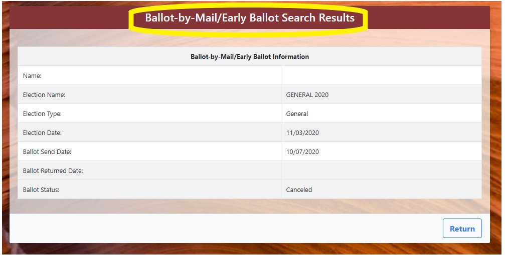 Voters who received an early ballot in the mail but chose to instead vote in-person will see their early ballot status as “Canceled” on their Ballot-by-Mail/Early Ballot Status update. This is because the early ballot is canceled so the ballot cast-in person can be counted. 2/
