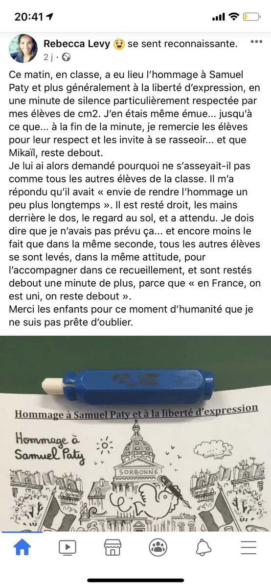 PhilippeLevy13's tweet photo. On nous a dit de prévenir notre ministre @jmblanquer pour tout incident pendant la minute de silence, voilà le mien... #positive https://t.co/vpXDVP2h2S