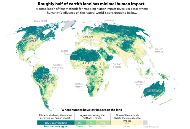 onlmaps's tweet photo. Places where humans have the lowest impact. https://t.co/zCYVBiJiNG https://t.co/ODC56INVfl