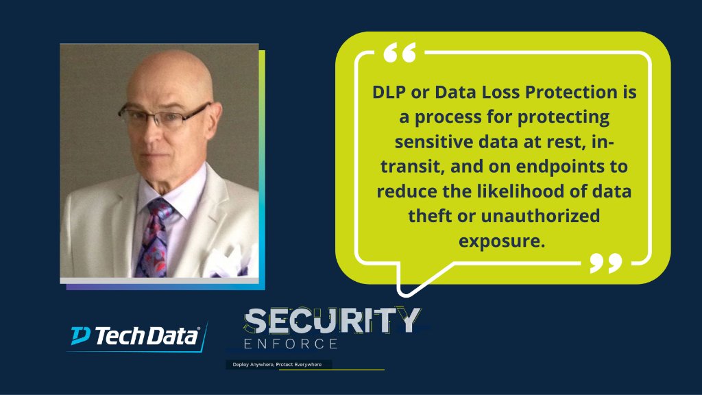 TechDataSecInf's tweet image. CJ Puhala is decoding #cloudsecurity terms for us and sharing real-world examples at #TechDataEnforce first up is DLP!