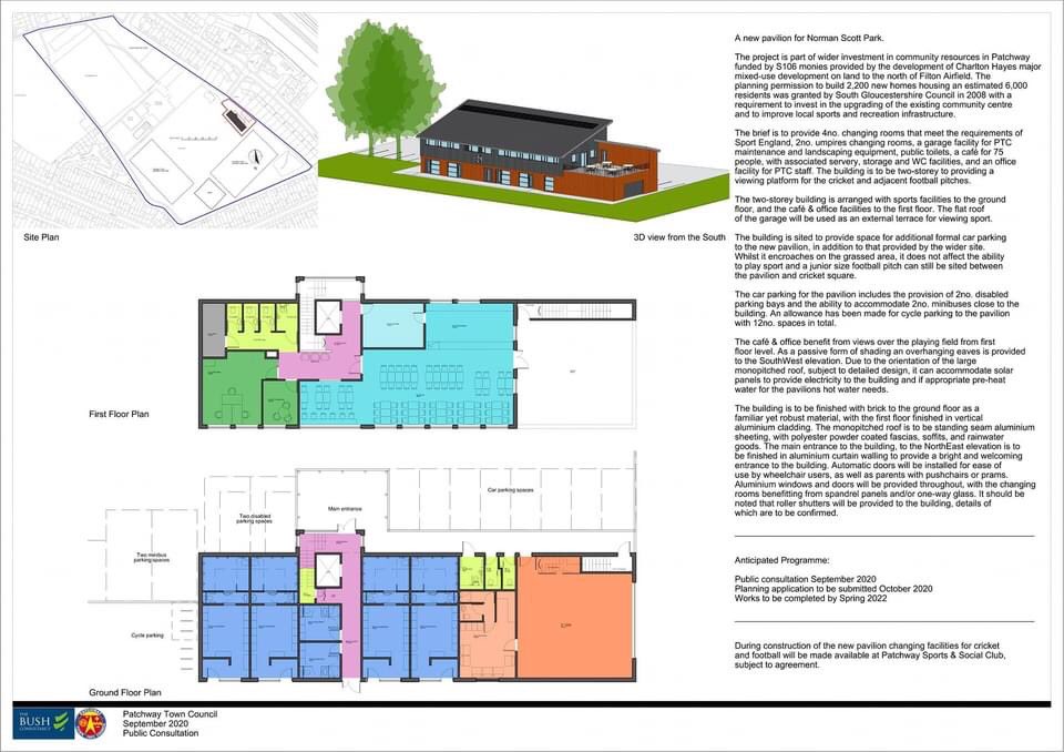Patchway_ReACH's tweet photo. We have received some clearer drawings for the new Pavilion in Scott Park! - 😃

It will be a brand new community facility and a great addition to Charlton Hayes. https://t.co/0Mhiycr3Zz