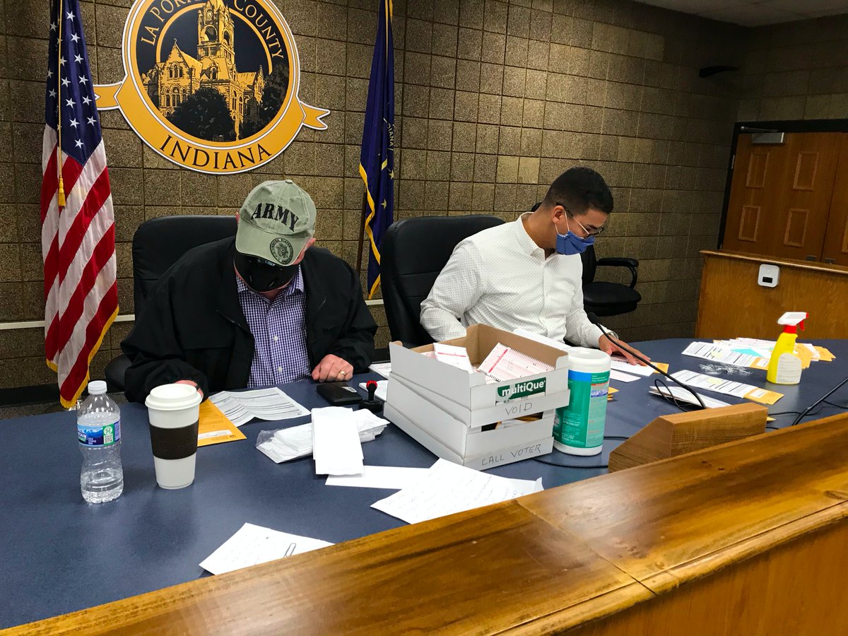 Working with a few dozen volunteers over two days means there are bound to be a few mistakes. Currently, the election lawyers are correcting wrongly marked precinct ballots. If the volunteers put "12" instead of "13", the entire ballot has to be redone by the attornies.