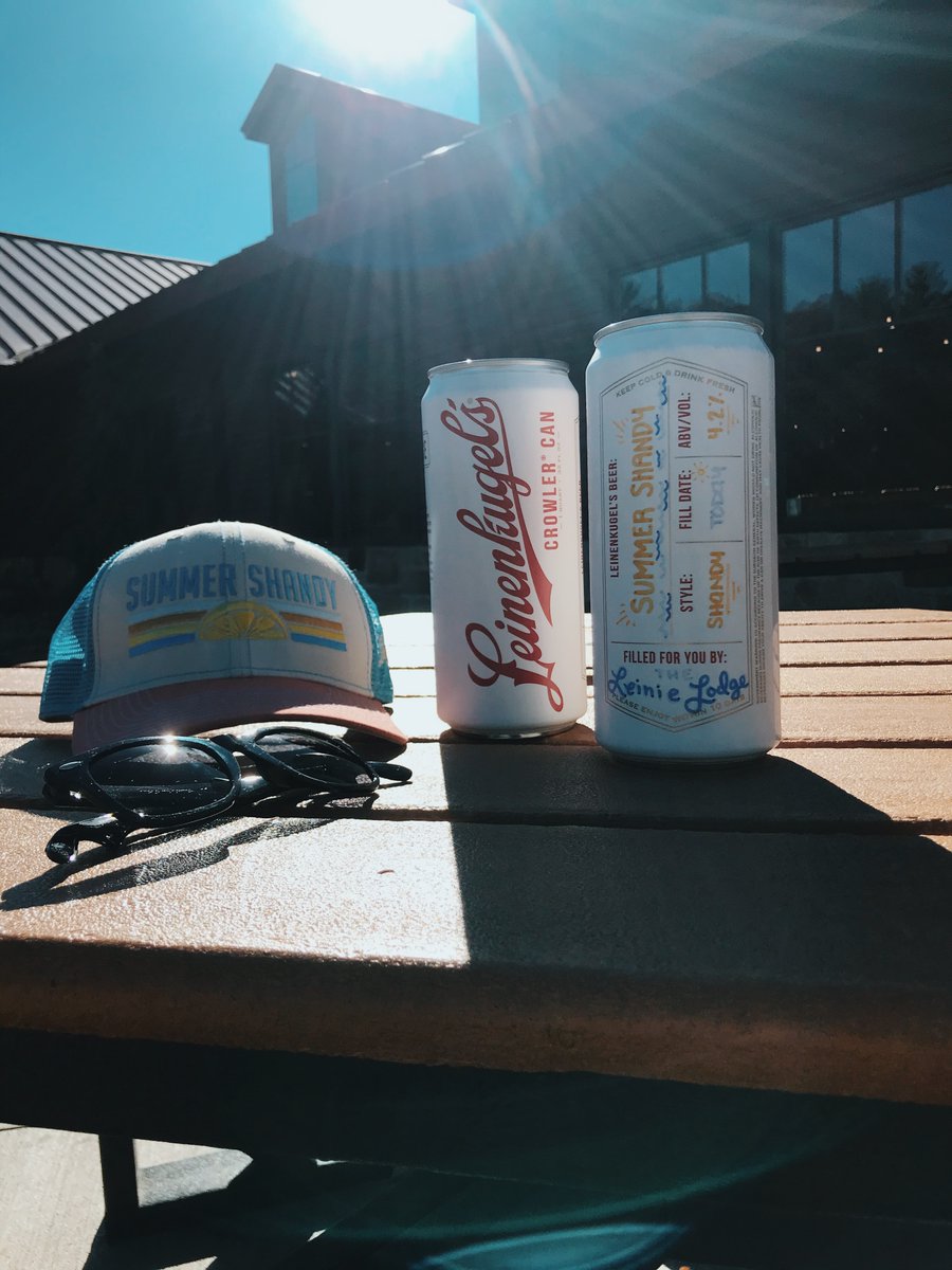 DickLeinie's tweet photo. It's 73 and sunny in @GoChippewaFalls and the @leinie_lodge is celebrating the return of summer with a buy one Can Crowler, get one @Leinenkugels Summer Shandy Crowler free. #JoinUsOutHere #32ouncesofdraughtdeliciousness https://t.co/X8nOfVMWWO