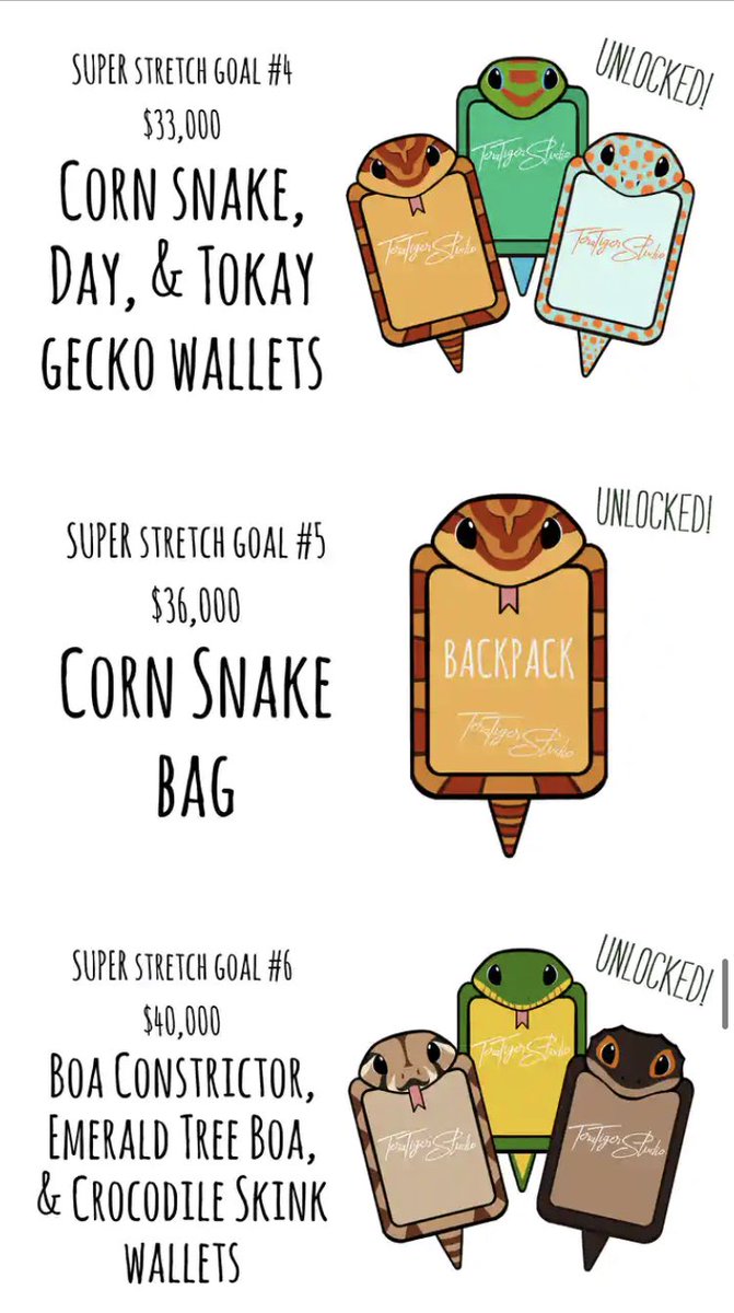 TeraTigerStudio's tweet photo. Friendly reminder that there’s only EIGHT DAYS LEFT to pre-order Herpetology Friends ITA bags and card wallets!!

ALL of the stretch goals have been unlocked, so there are over 16 bag designs and 21 wallets to choose from!

https://t.co/iBvpxV0Dbb https://t.co/MvC5wSA8nX