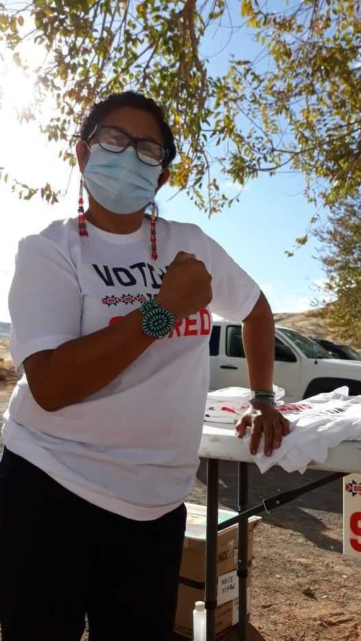 IllumiNative's tweet image. .@CNNPolitics says we are “something else”. This is what “something else” looks like. 

Native voters with record turnouts in key states and volunteers helping get first-time voters and elders to the polls. #NativesVote @CNN #SomethingElse