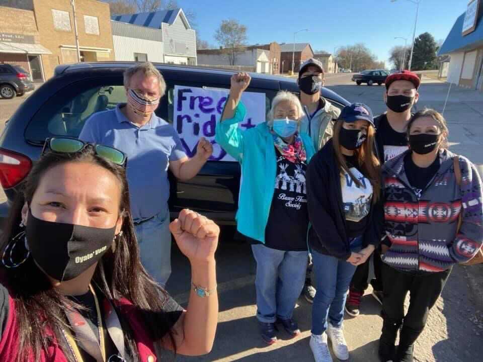 IllumiNative's tweet image. .@CNNPolitics says we are “something else”. This is what “something else” looks like. 

Native voters with record turnouts in key states and volunteers helping get first-time voters and elders to the polls. #NativesVote @CNN #SomethingElse