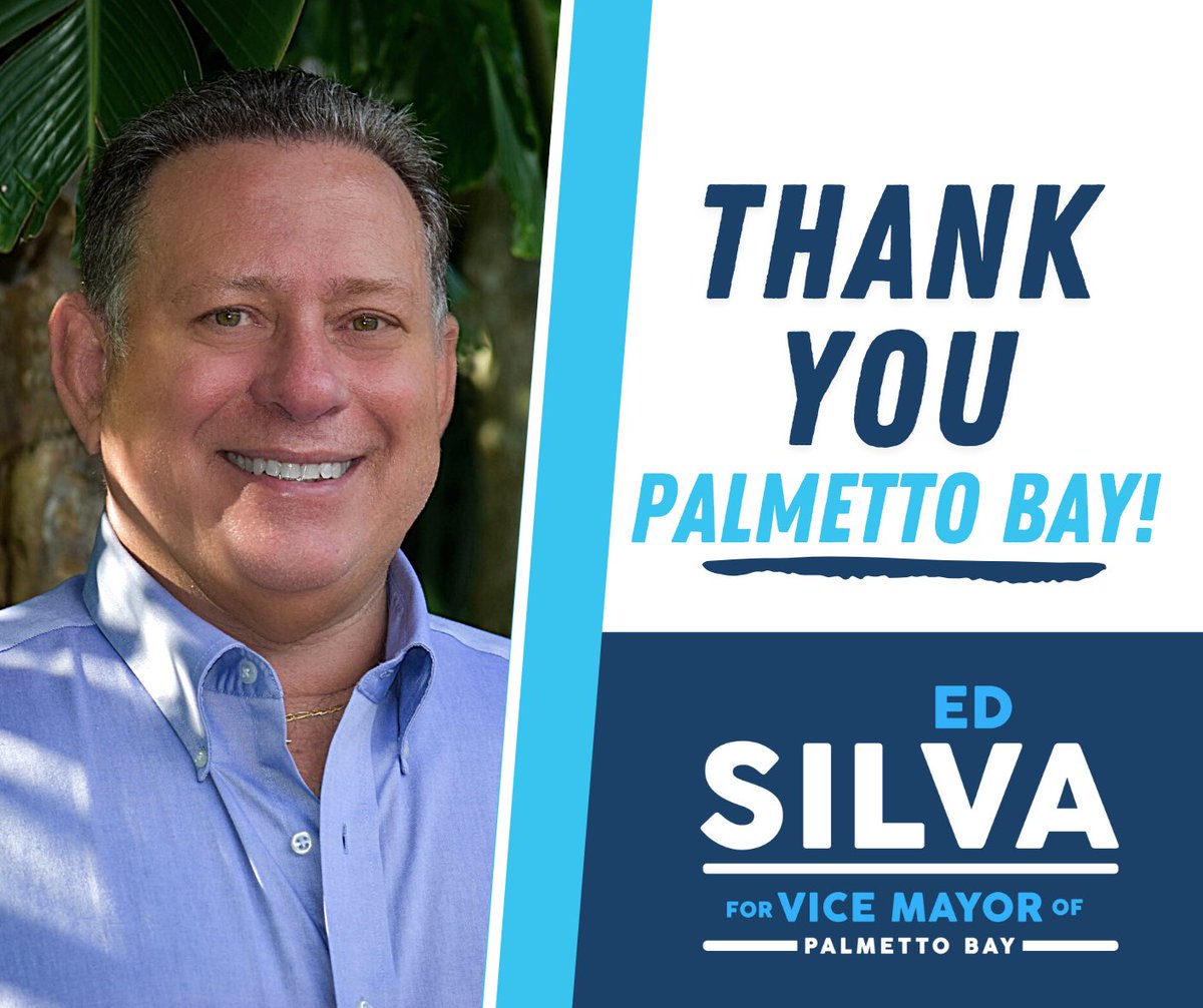 VoteEdSilva's tweet photo. ✅ We’re halfway there!  #ThankYou to everyone who put their trust in my vision to bring civility, transparency &amp; accountability back to #PalmettoBay. I look forward to meeting many of you as we approach the run-off election on December 1st!  #PalmettoBaysGotTalent #ImWithEd https://t.co/Pd2gNhToC4