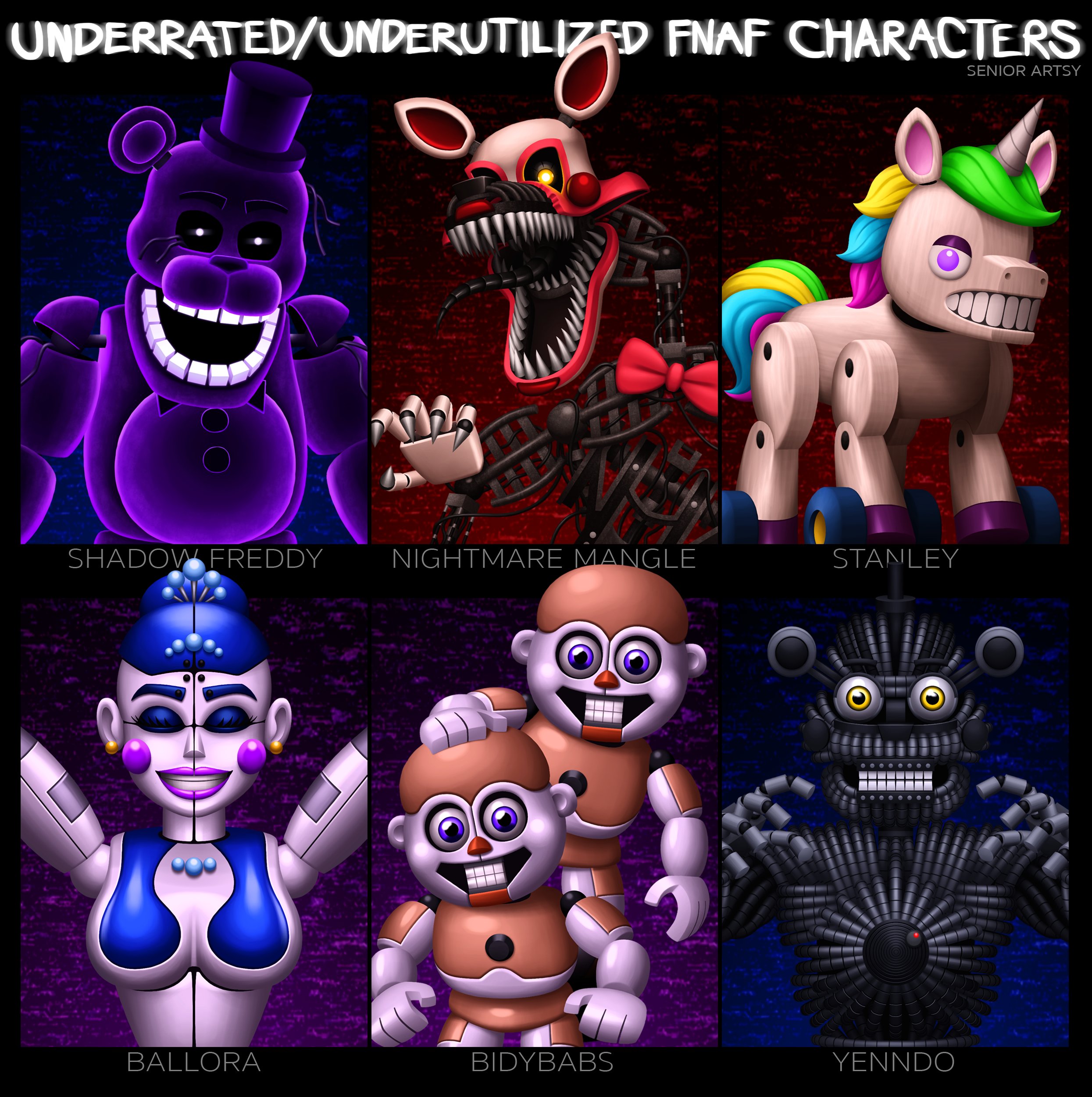 Personajes Fnaf Sister Location