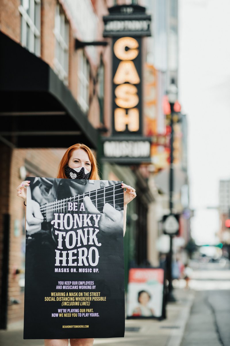 BroadwayHTH's tweet photo. Wear a mask, wash your hands and social distance when you come visit us. Doing this helps to keep yourself, your neighbors and our staff safe, and that makes you a #HonkyTonkHero to us. https://t.co/0tUDxGYAGH