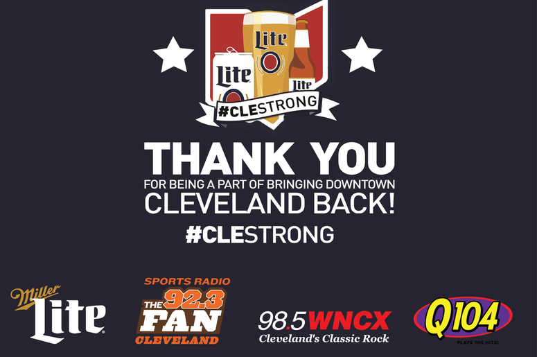 cleaquarium's tweet photo. #CLEstrong is celebrating the resilience of this city. To win the ultimate prize pack (with 61 prizes including #cleaquarium vouchers), scan the QR Code signage you see in downtown #Cleveland Details: https://t.co/UIpEfUiYVU https://t.co/L1323FlptF