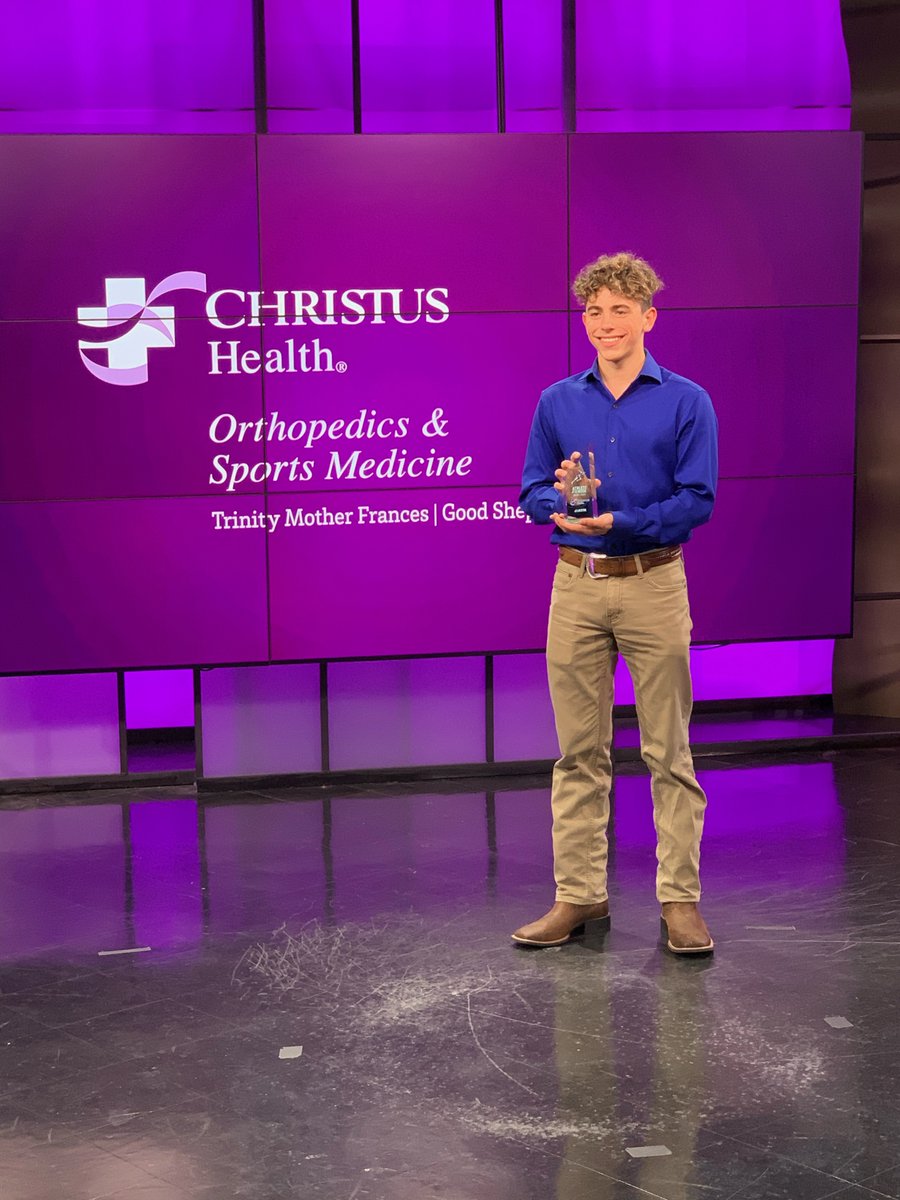 WhitehouseISD's tweet photo. {Shout-Out} Congratulations to Macen (yes, we're sure on the spelling) for being the Christus TMF Athlete of the Week! https://t.co/Vu0C3eFhNq